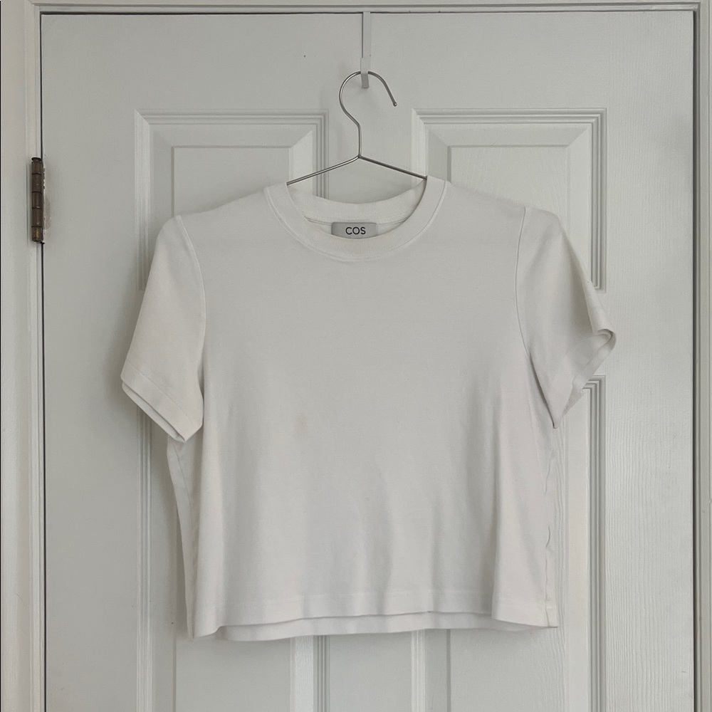COS THE CLEAN CUT T-SHIRT - white